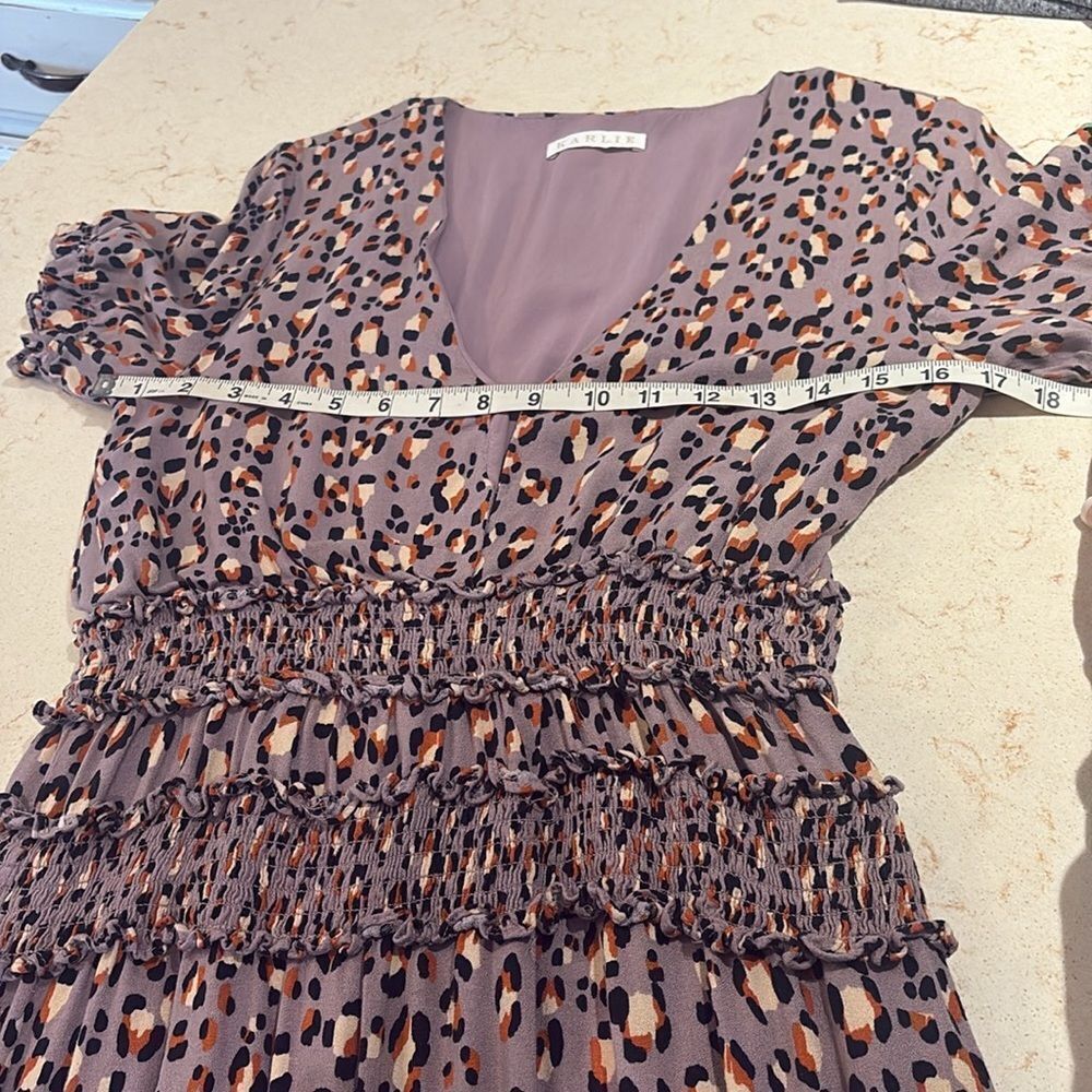 Karlie Leopard Print Ruffle dress SZ medium - Picture 10 of 10